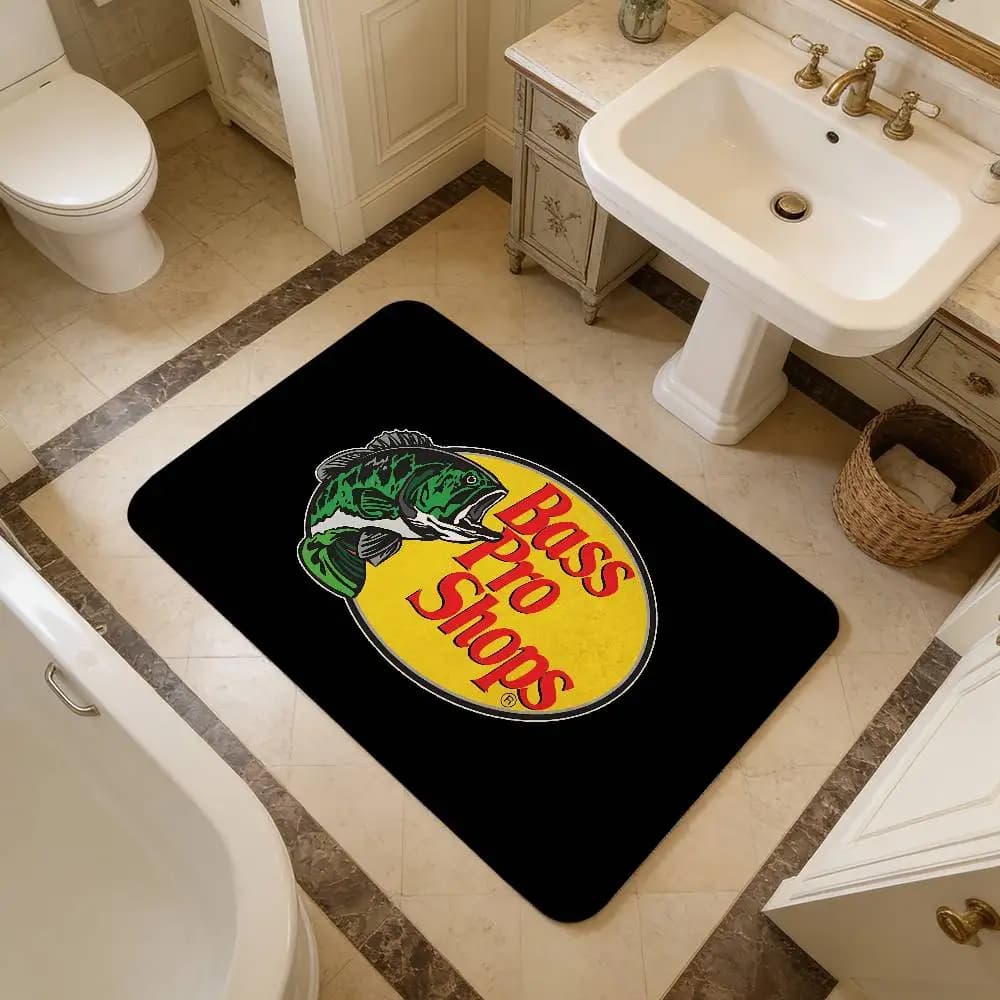 Tappetino Rettangolare Antiscivolo Fishing Brand Bass-Pro-Shops, Morbido Tappeto per Interni ed Esterni, Zerbino di Benvenuto