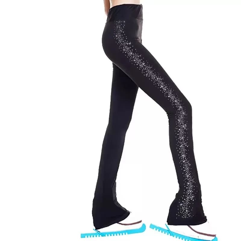 Pantaloni da allenamento per pattinaggio artistico, abbigliamento per pattinaggio su ghiaccio, adatti a bambini e adulti