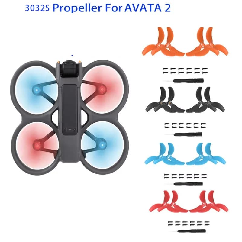 4 eliche Avata 2 3032S, ricambi per eliche, accessori per drone Avata 2, riduzione del rumore, blu