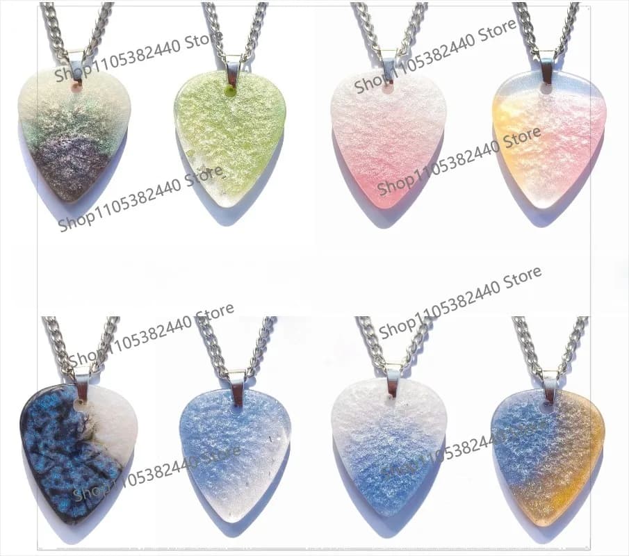 Colorful pick stainless steel necklace gift electric guitar bass