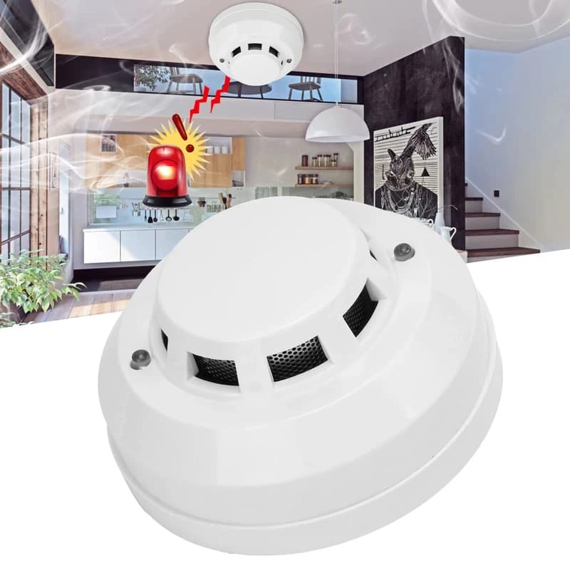 Alarms Smoke Detectors Smoke Alarm High Sensitivity Security Detector Sound Light Warning Device with Red LED Indicator