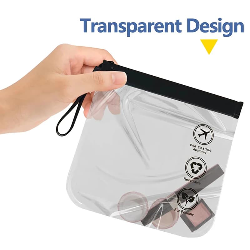 1PC Luggage Transparent Travel Use Leakproof Flight Make Up Waterproof Bag For Women Reusable Airport Security Toiletry Bag