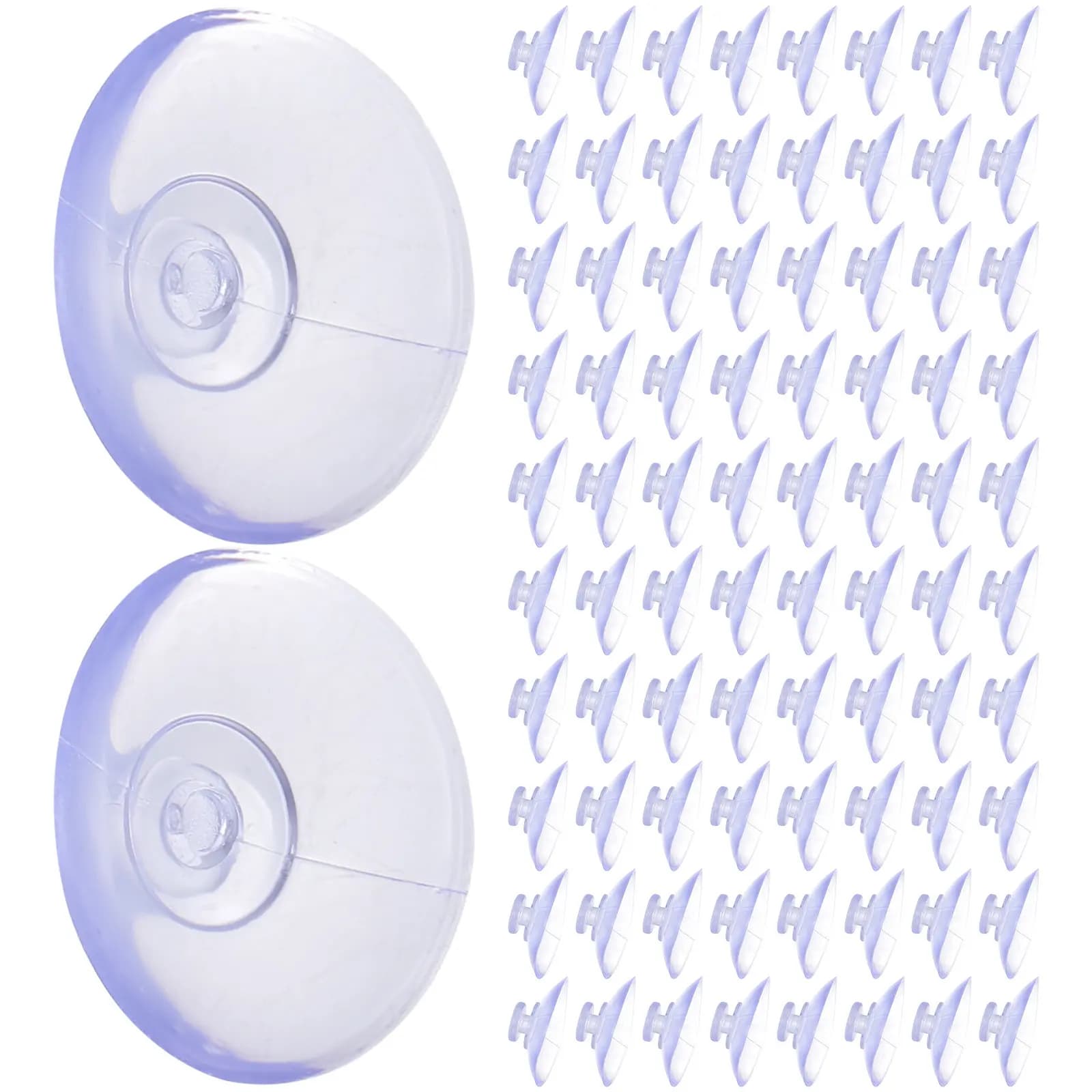 100 Pezzi Ganci a Ventosa in Vetro per Tavolo, Piccoli Appendini Riutilizzabili per Cucina, Bagno, Finestre, per Appendere Chiavi, Luci a Corda