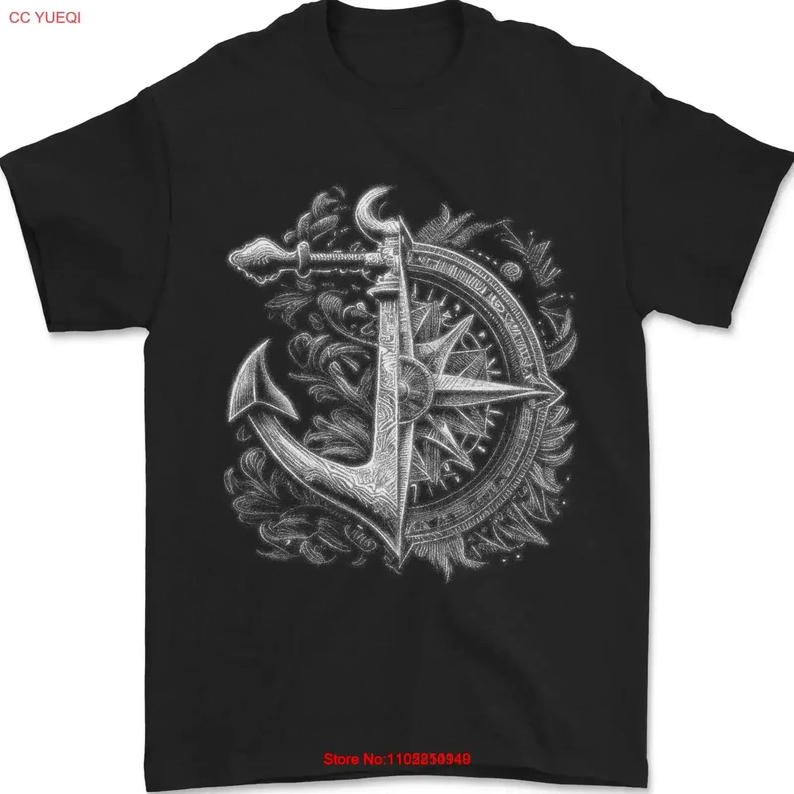 Nautica Bussola Anchor Sailor Boat Yacht Maglietta da uomo 100 cotone vintage lavato homme Comodo allungato Elegante