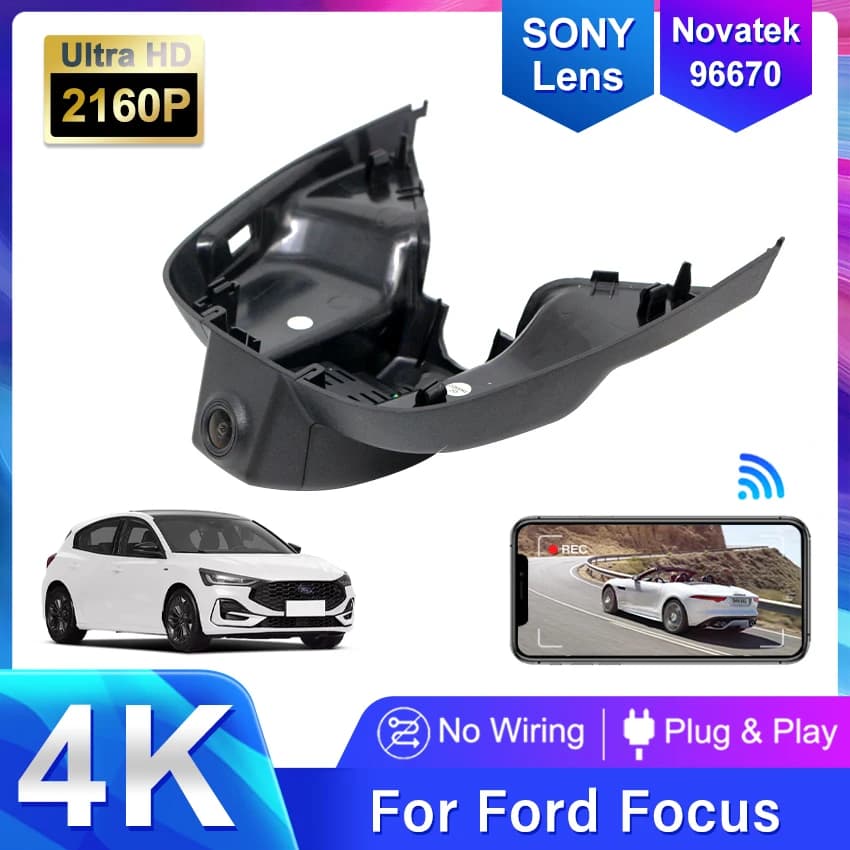 Dash Cam Macchina Fotografica Dell'automobile Per Ford Focus mk4 Per Ford Focus 2018 2019 2020 2021 2022 4K 2160P Nascosto Wifi Auto DVR Videoregistratore EDR