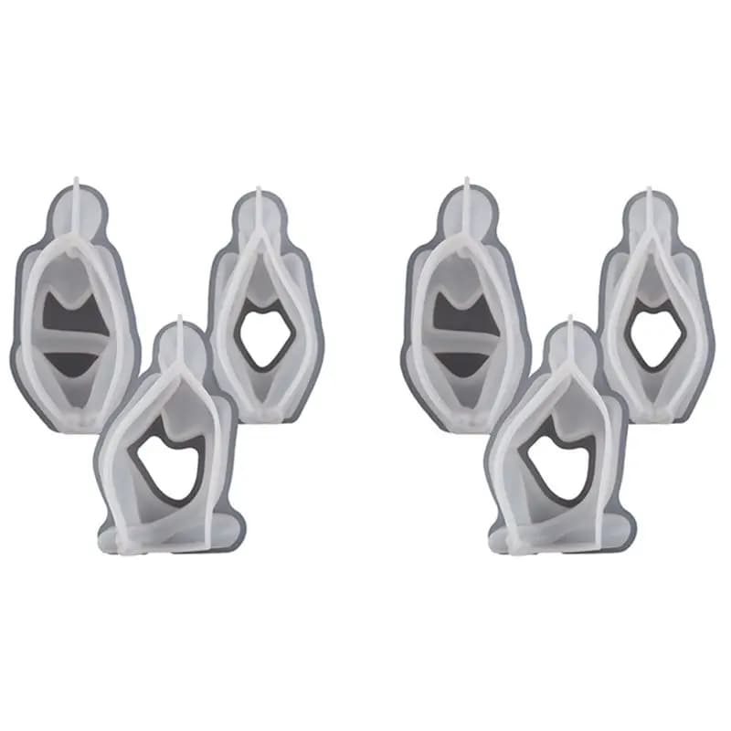 A84E-6PCS Thinkers Portrait Ornaments Epoxy Resin Silicone Mold Simple European Abstract Body Candle Mold Resin Silicone Mold