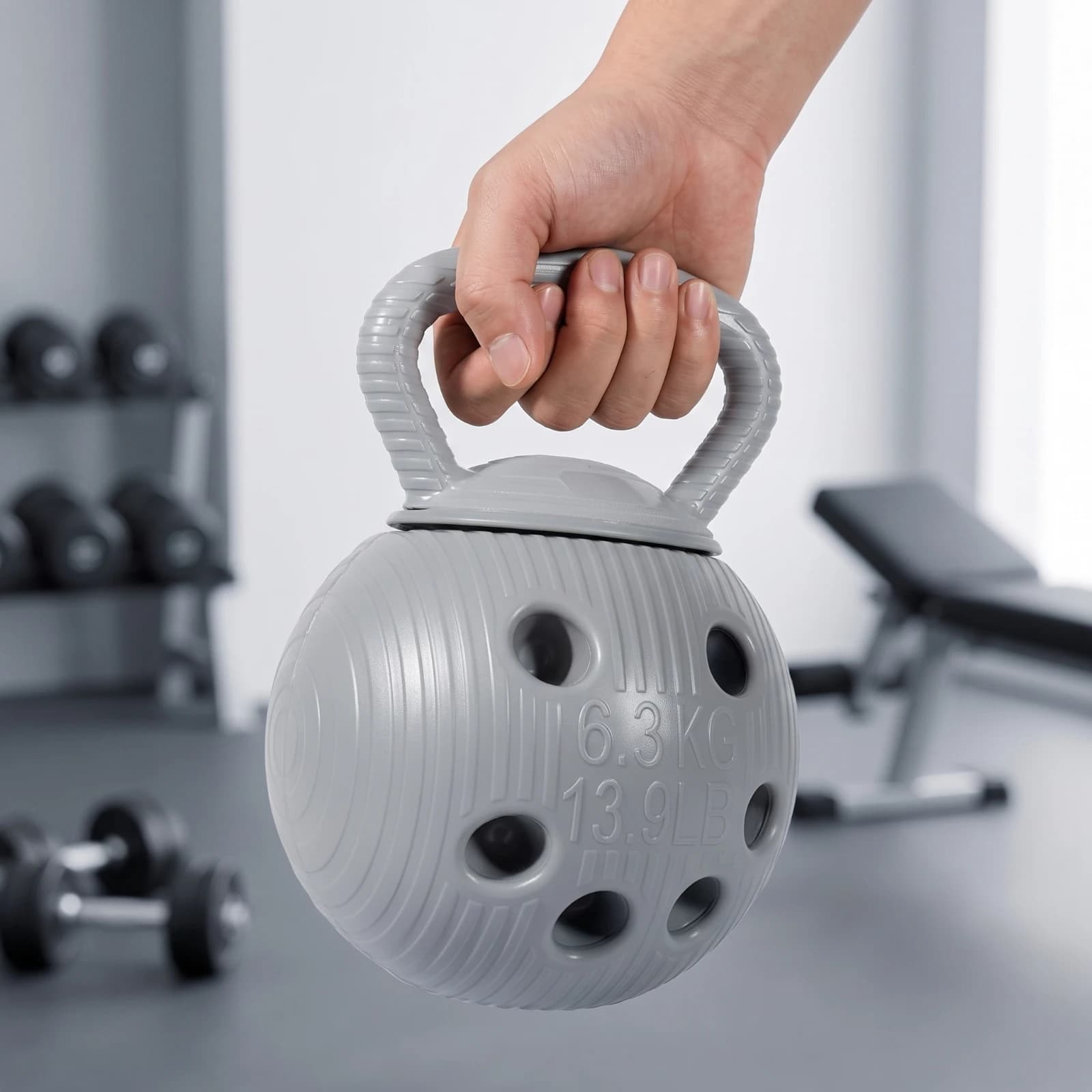 Multi-Handhold Kettlebell Hollow Kettlebell with Grip Openings Training Weight Long-Lasting Eco-Friendly for Fitness Enthusiasts