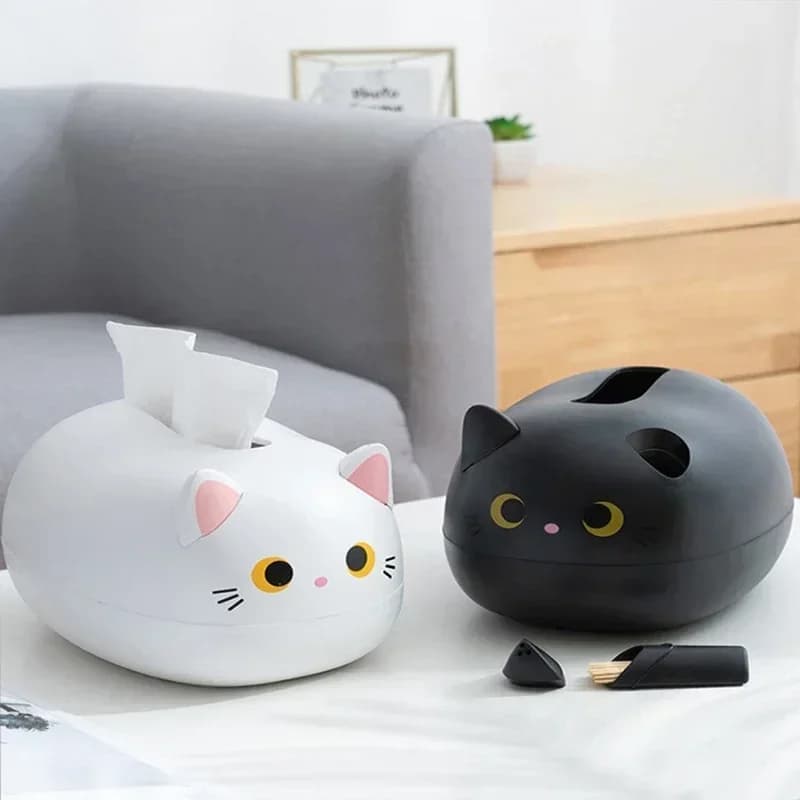 Scatola per fazzoletti per gatti Kawaii Scatola portaoggetti per tovaglioli da soggiorno Contenitore per carta da cucina Porta carta igienica da tavolo per dormitorio bagno