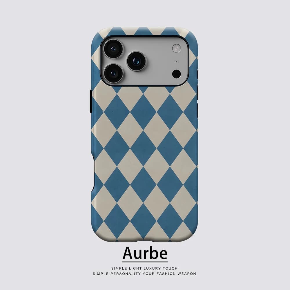 Blue White Diamond For Magnetic Phone Case For IPhone 17 16 15 14 13 Pro Max Plus Single Double-Layer Tough Case