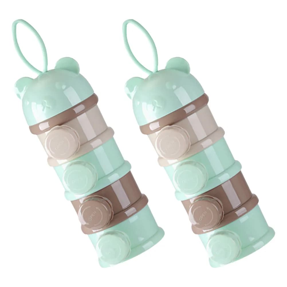 Dispenser impilabile per formula da 2 pezzi, contenitore portatile per latte in polvere, contenitore per snack da viaggio con apertura laterale, contenitore per proteine in polvere per bambini