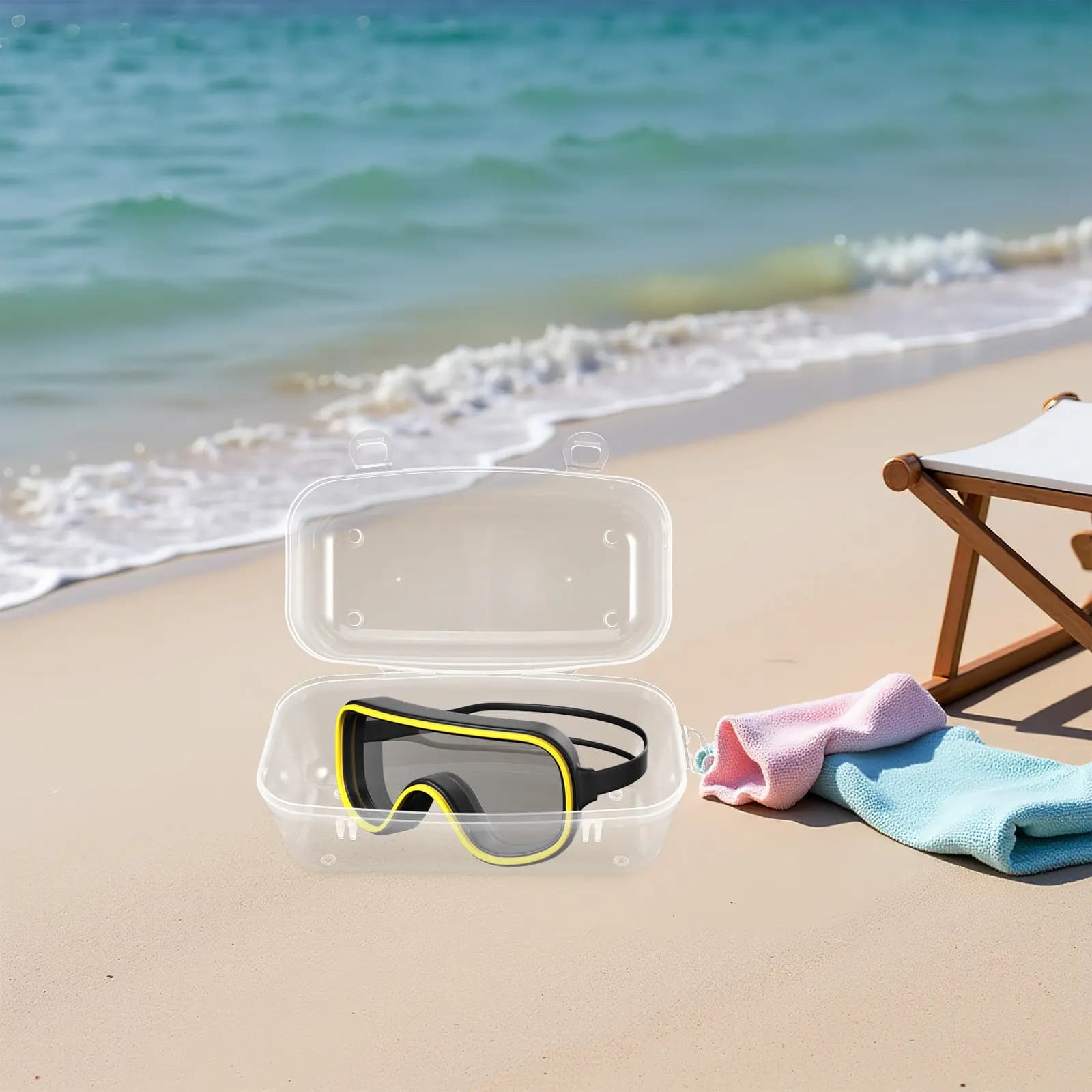 Custodia Rigida per Maschere Subacquee Impermeabile Antiurto Portatile Compatta da Viaggio per Attrezzatura da Snorkeling e Immersione