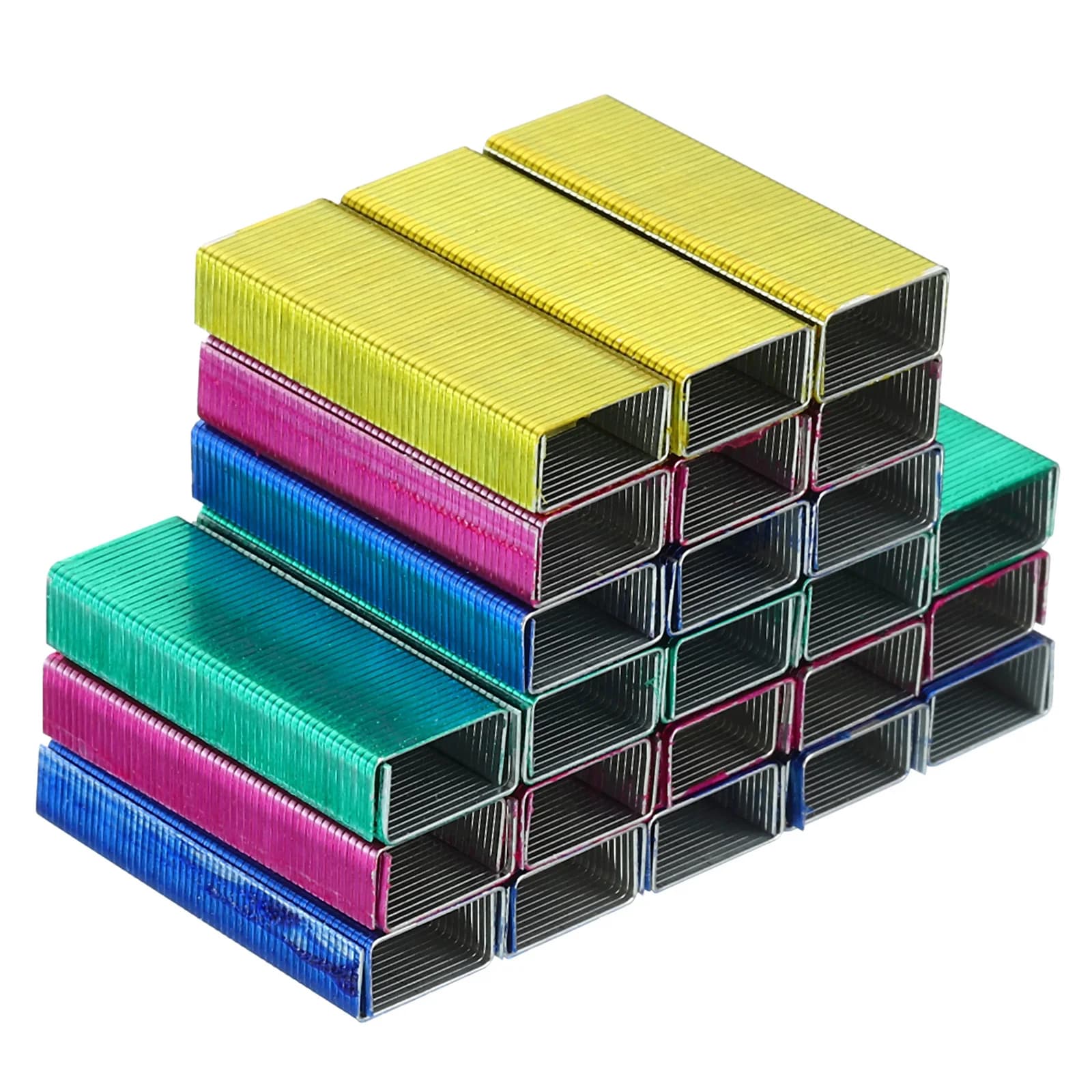 4000 Pz/4 Confezioni Creativo Colorato Graffette In Metallo Cancelleria Per Ufficio Graffetta No.10 Rilegatura Forniture Graffette Normali Accessori Per Ufficio