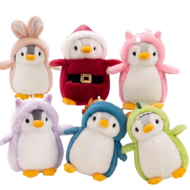 20cm Kawaii natale pinguino peluche pinguino trasforma animale unicorno dinosauro peluche decorazioni per la casa regalo per ragazzi e ragazze
