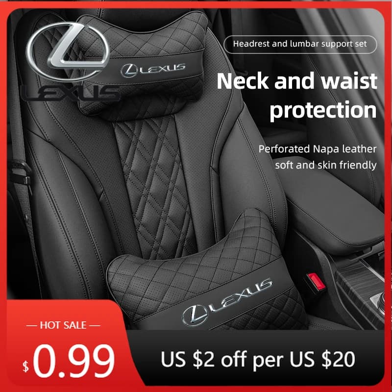 Adesivi Interni per Auto, Accessori in Pelle per Poggiatesta e Supporto Lombare per Lexus RX300 IS200 IS250 ES350 Ct200h UX250h NX300h RX3