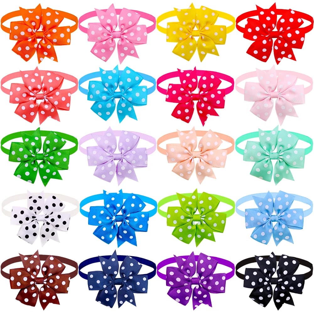 Commercio all'ingrosso 500 pz Solid Dot Dog papillon regolare piccolo cane gatto papillon collare cani animali domestici accessori per la toelettatura forniture per cani