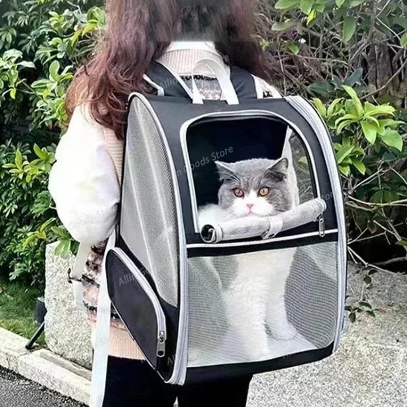 Foldable Portable Breathable Pet Shoulder Backpack Outdoor Travel Carrier Bag For Cats Daily Outing