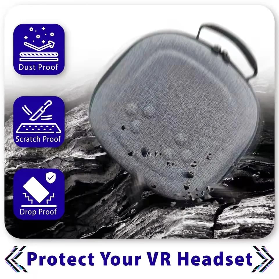Hard Case compatible with Meta Quest 3S/Quest 3/Quest 2, portable VR visor case and Touch controller