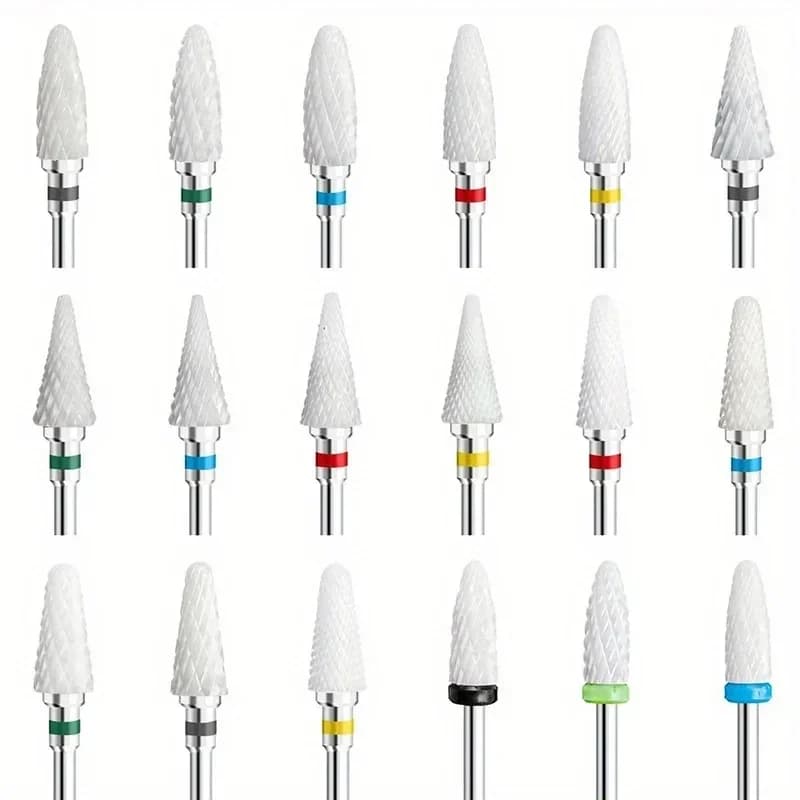 Punte per trapano per unghie in ceramica Trapano elettrico Punte per taglierina per unghie Accessori per unghie Strumenti per strumenti per manicure e pedicure