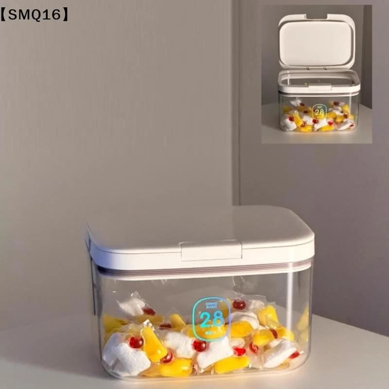 Laundry Pod Container, Laundry Pod Holder, Sealed And Automatic -Up, Large Capacity Holds Laundry Pods For Laundry Room【SMQ】