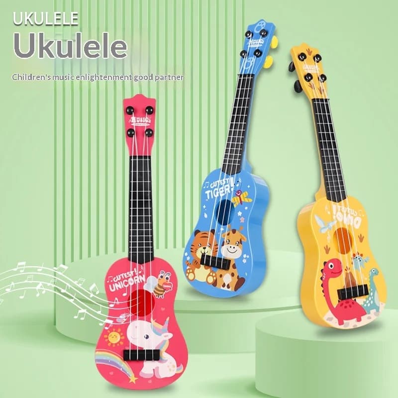 21 Inch Mini Soprano Ukulele Kids Toy Playable Realistic Sound Nylon Strings Beginner Travel Gift Guitars Chitarra Guitars