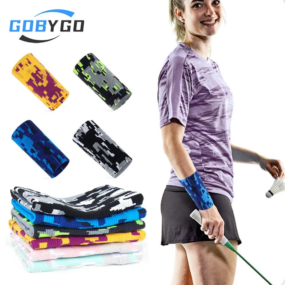 GOBYGO 1 pz protezione per il polso sportivo compressione lavorata a maglia supporto per il polso fitness sollevamento pesi braccialetto badminton basket uomo donna