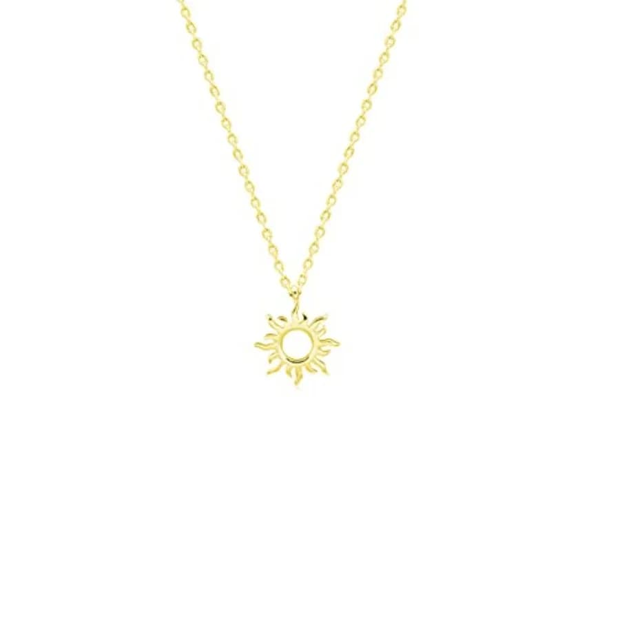 Sun Pendant Necklace for Women Stainless Steel Hollow Sunshine Clavicle Necklace Jewelry