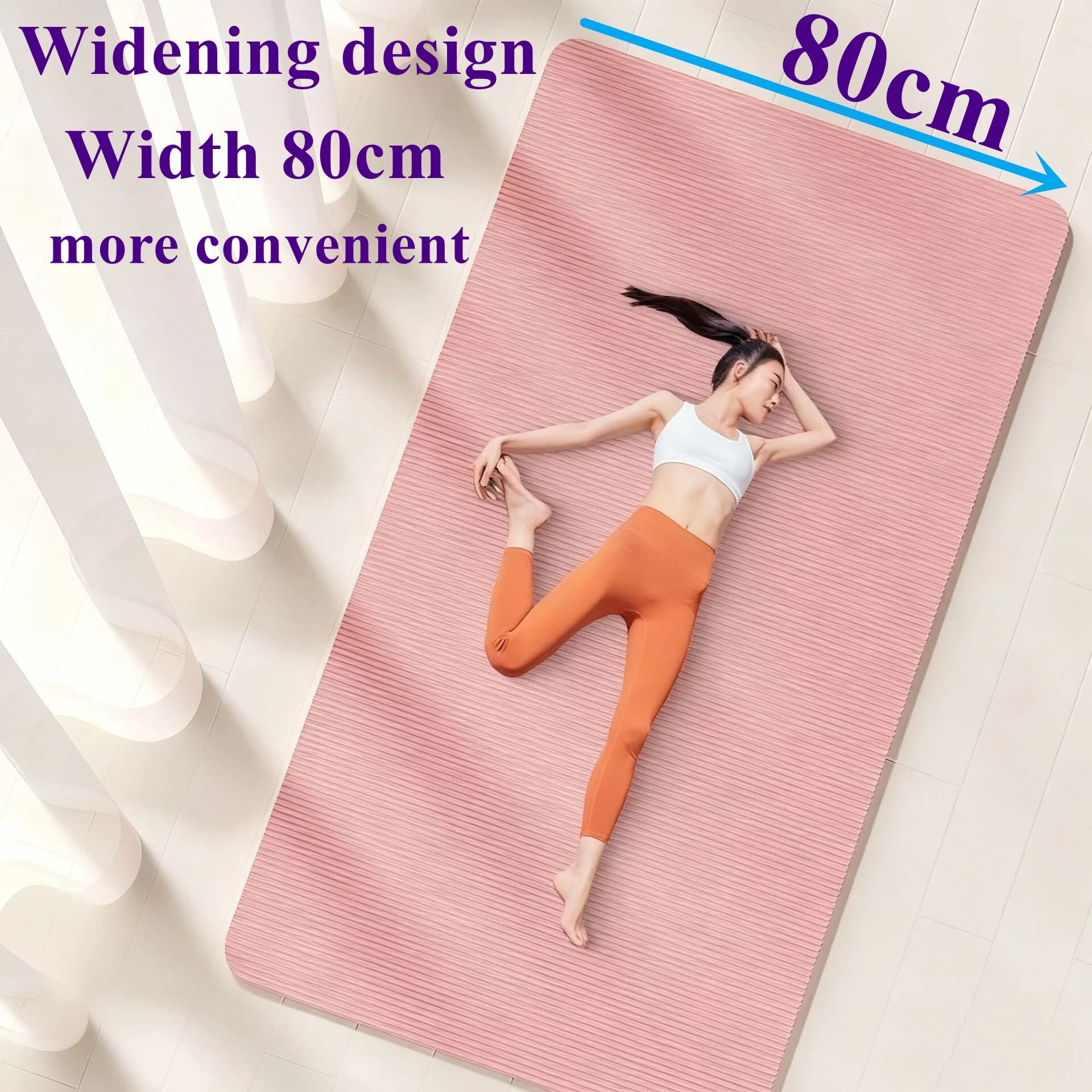 Enlarge 183 cm x 80 cm 10 mm Extra thick yoga mats NBR Fitness anti-slip exercise mat Insapore Pilates Training gym mats with bandage
