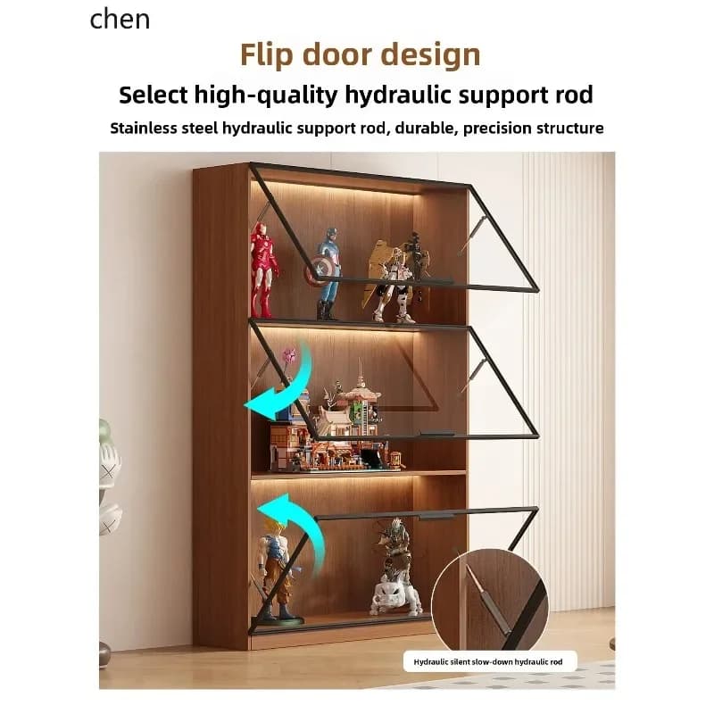 S4 Display Cabinet With Glass Doors For Figurines, Building Blocks, Home Wine Cabinet, Living Room Blind Box Toys,