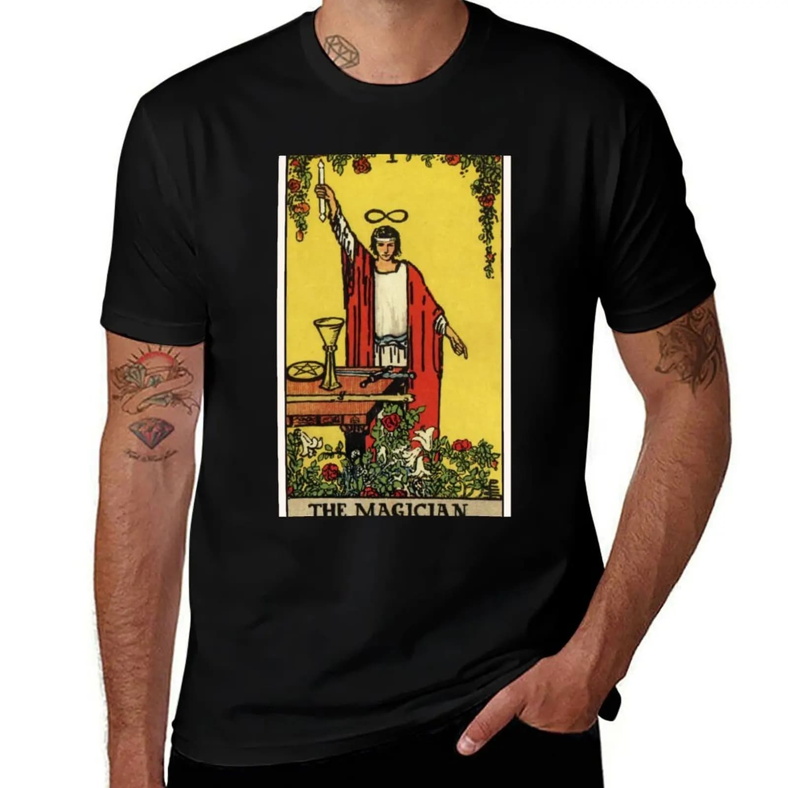 I. The Magician Tarot Card T-Shirt Outdoor Sports Short Sleeve Top