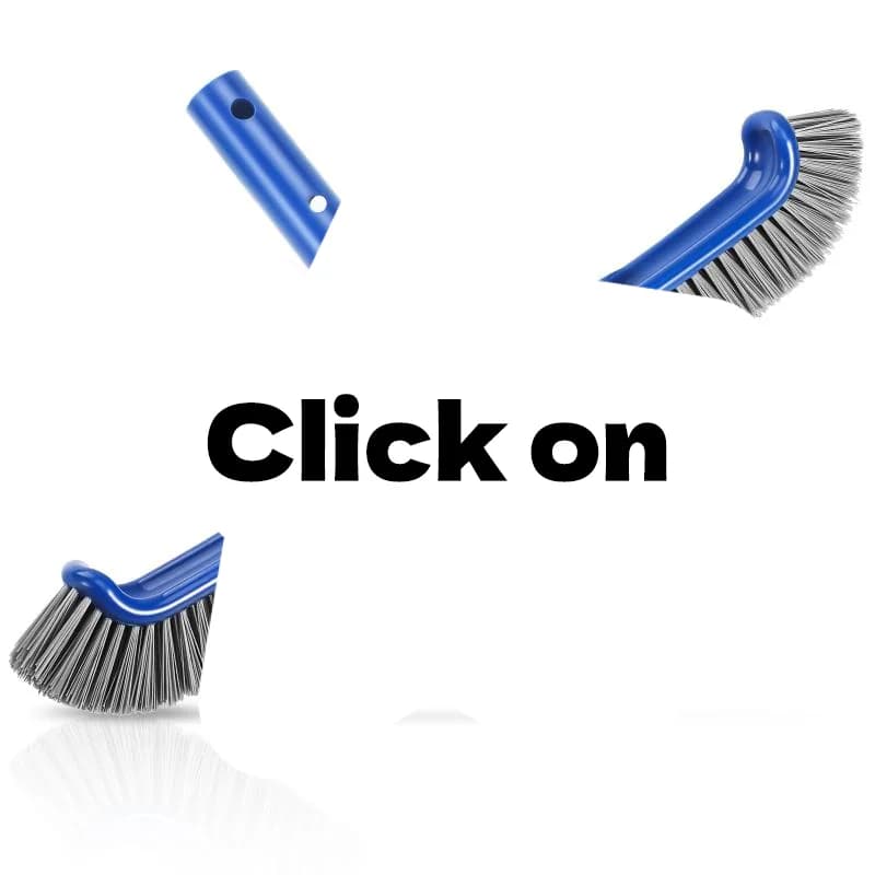 Heavy Duty Swimming Pool Brush Head Stiff Durable Bristles Curved Design Cleaning Pool Walls Floors Tiles Steps Scrub