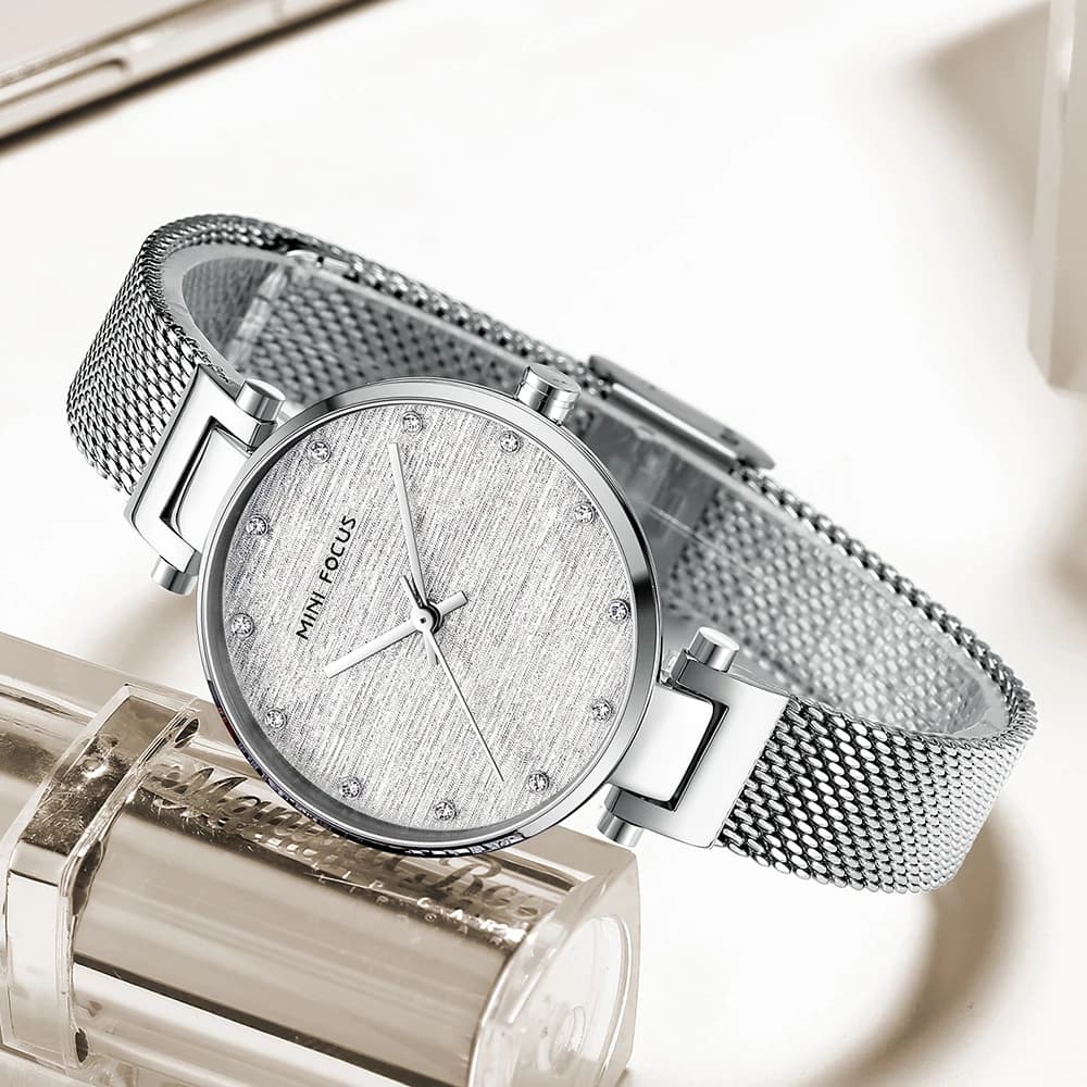 MINI FOCUS MF0328L Orologio da polso da donna elegante e durevole, cinturino in acciaio inossidabile, orologi al quarzo da donna impermeabili