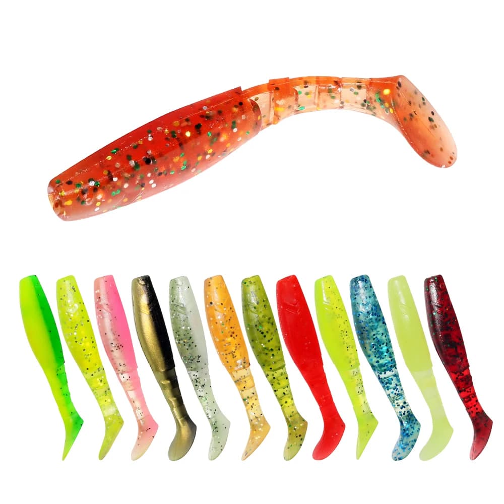 Nuove esche da pesca 20 pz 1.8g 6 cm Richiamo morbido Wobblers per la traina Silicone Artificiale Esca falsa Esche in gomma Articoli per la pesca in mare