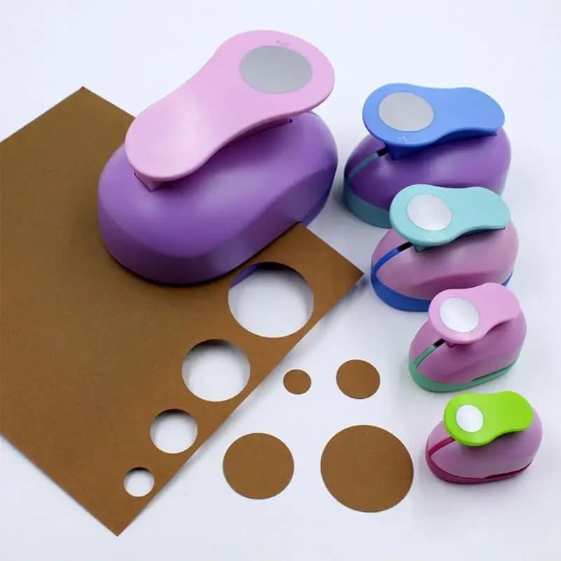 8-50mm Round Paper Punch Random Color DIY Craft Hole Cutter Portable Punch Tool For Scrapbooking Card Making Art Projects