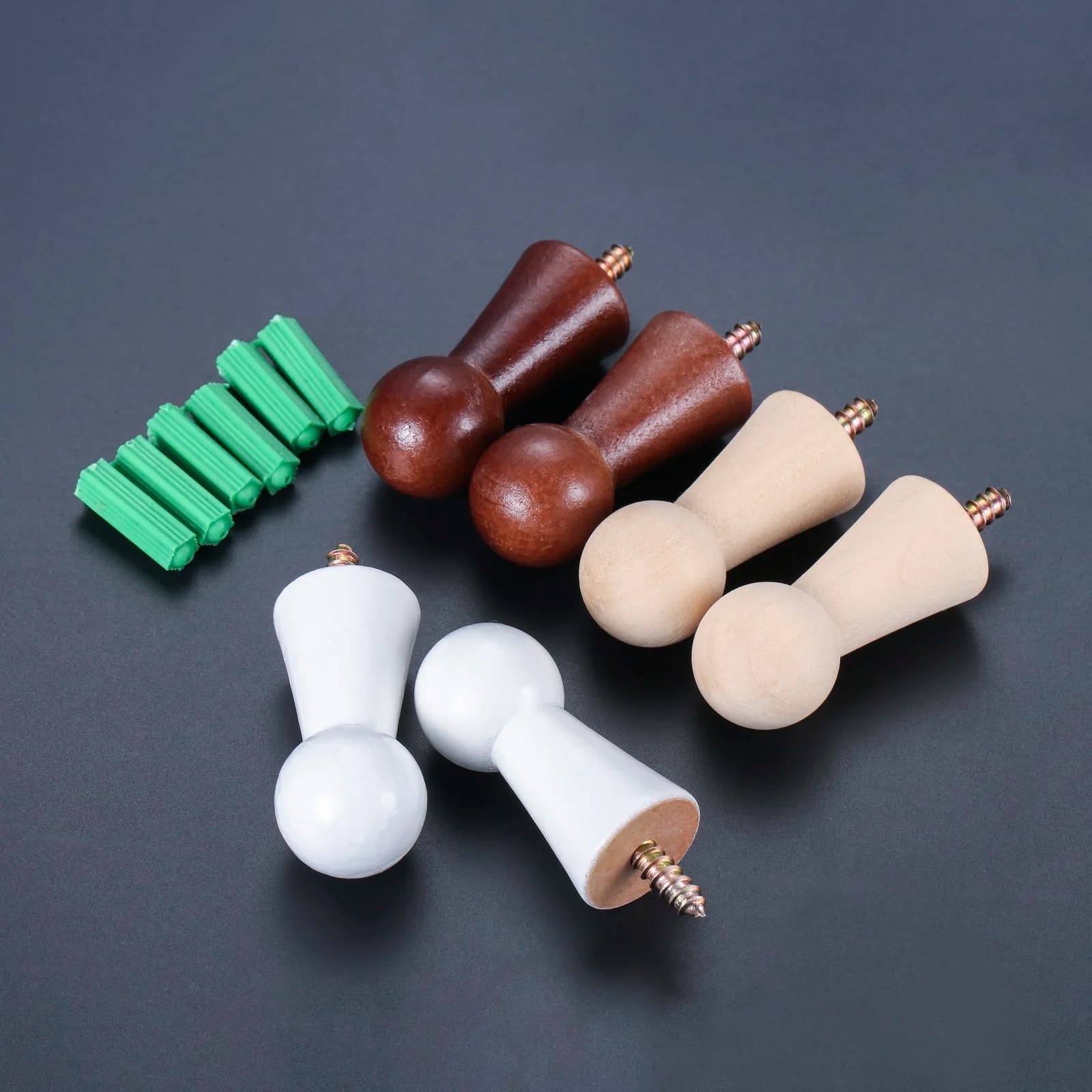 2 pezzi a forma di bambola con gancio in legno a vite chiavi per cappotto asciugamano tazza Shaker Peg ganci e viti in legno appendiabiti da cucina per bagno a parete