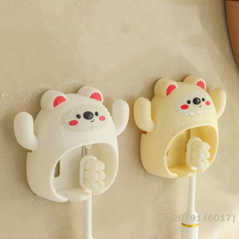 【YY26】Porta Spazzolino da Denti a Forma di Cartone Animato, Ganci da Parete Divertenti e Carini con Ventosa, Accessori Decorativi per il Bagno, Regalo
