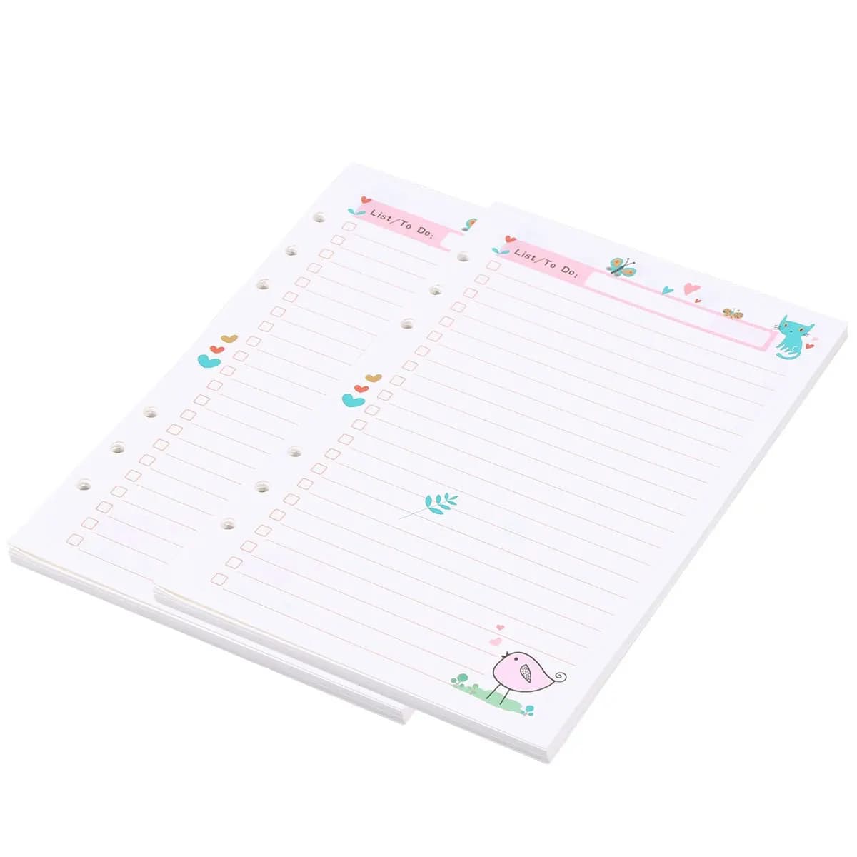 1 Pezzo di Carta Colorata Formato A5 con 6 Fori per Quaderni a Spirale, Agende e Blocco Note, Carta Liscia per Scrivere e Disegnare