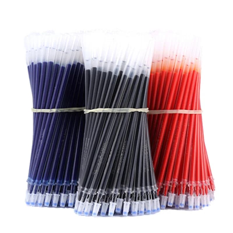 20 pz/set di ricariche per penne gel 0.5mm testa di proiettile nero blu rosso ricarica di inchiostro scuola ufficio cancelleria forniture per scrittura