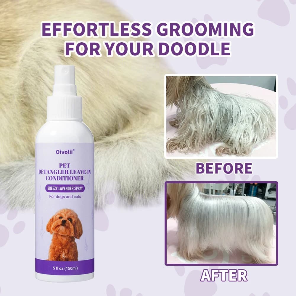 Soluzione morbidezza per animali domestici Spray Essenza di lavanda Pulizia profonda Nutriente Cappotto lucido per cani Gatti