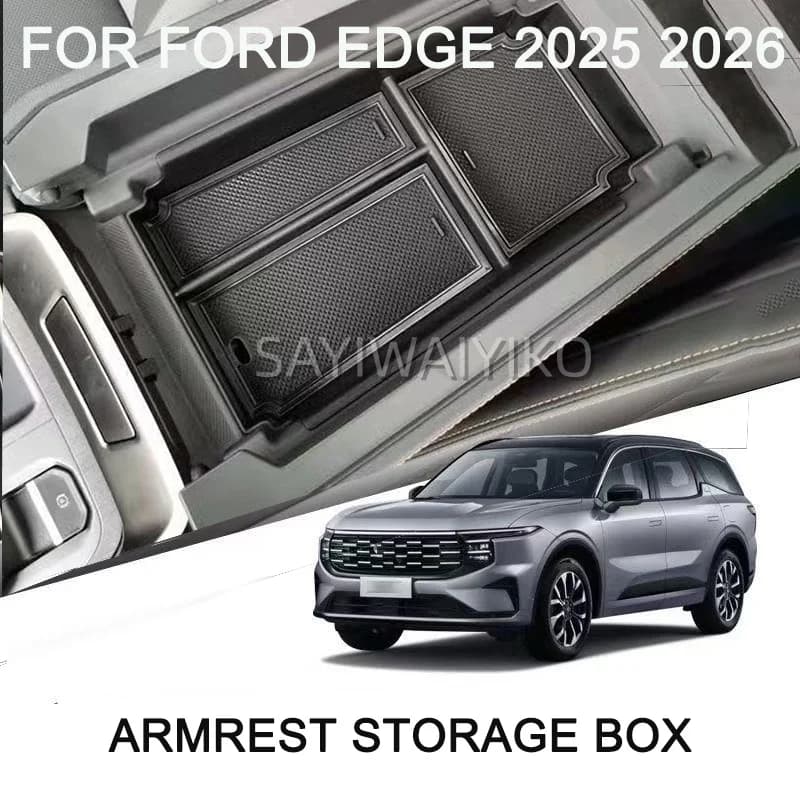 Scatola portaoggetti per auto per Ford EDGE 2025 2026 EDGE L Trend Titanium, organizer per console centrale, vassoio bracciolo, accessori