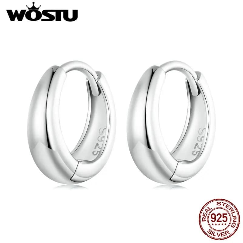 WOSTU Original 925 Sterling Silver Minimalist Earrings Accessory For Women Girl Date Daily Party Great Gift Fine Jewelry 8mm