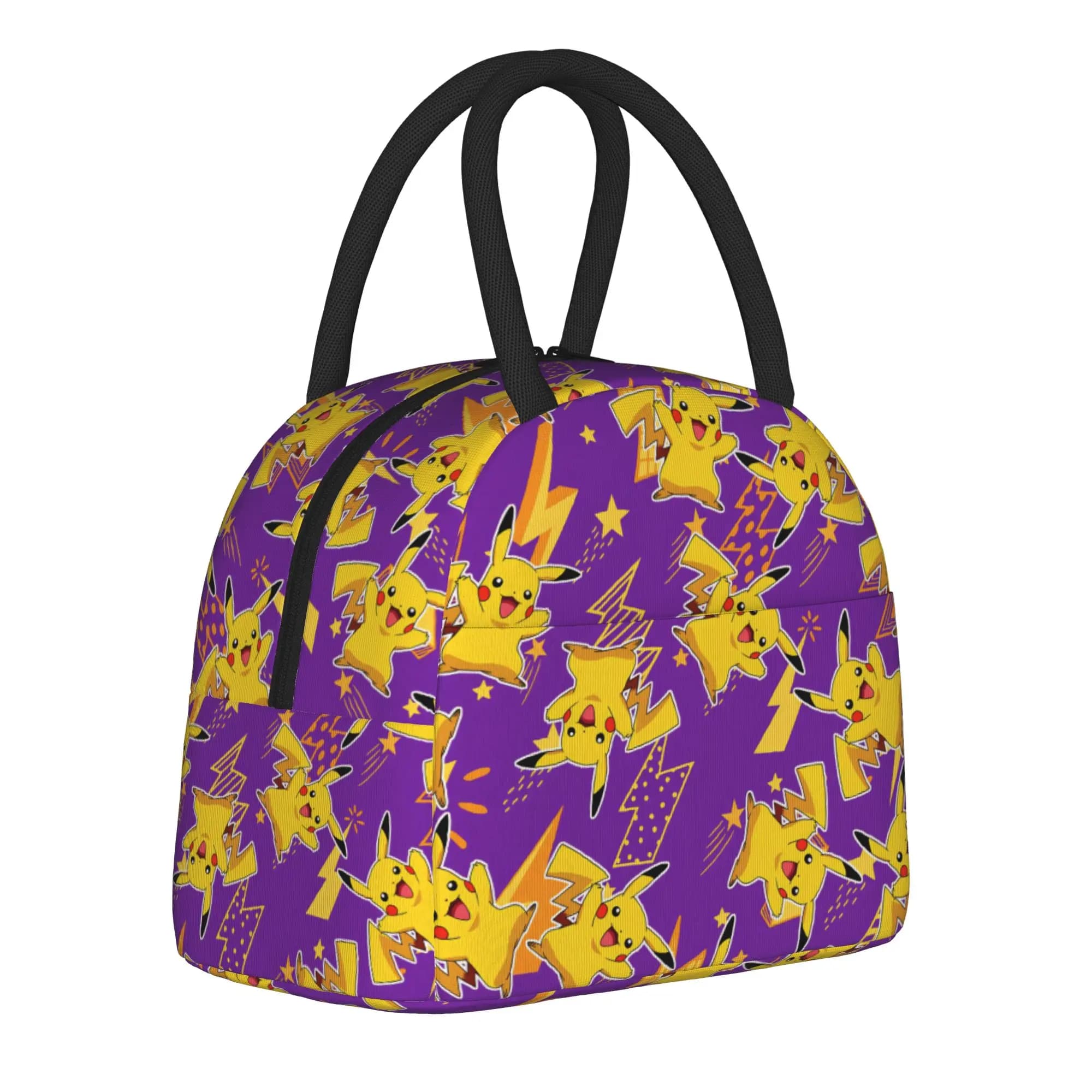 Simpatica borsa termica per il pranzo Pikachu, borsa termica riutilizzabile, contenitore per il pranzo Pokemon, borsa portatile per il pranzo, per uomini, donne, scuola, picnic