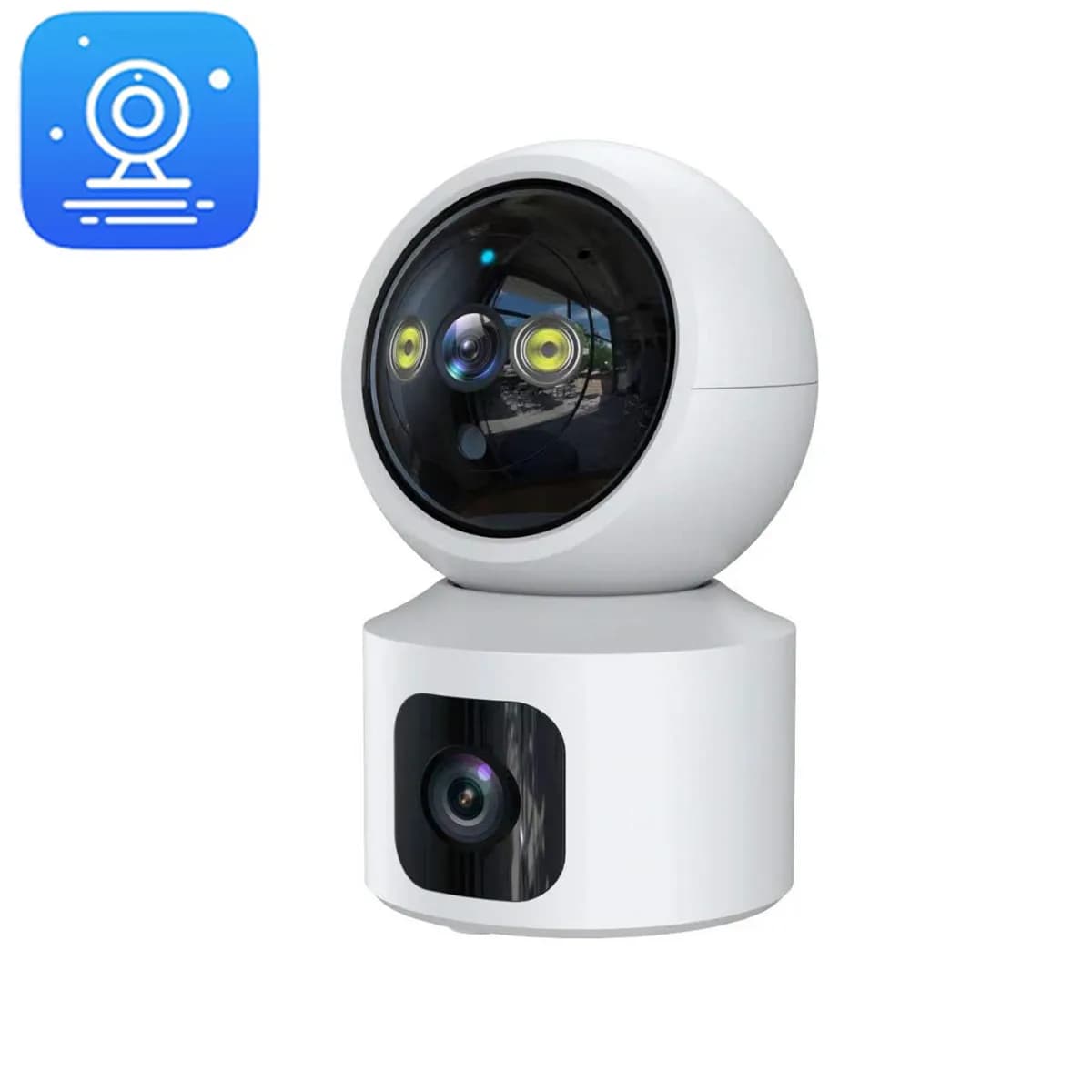 Telecamera IP Dome PTZ Eseecloud APP 4MP a Doppia Lente, Visione a Colori, Rilevamento Umanoide AI, Sicurezza Domestica, CCTV, Interfono, Baby Monitor