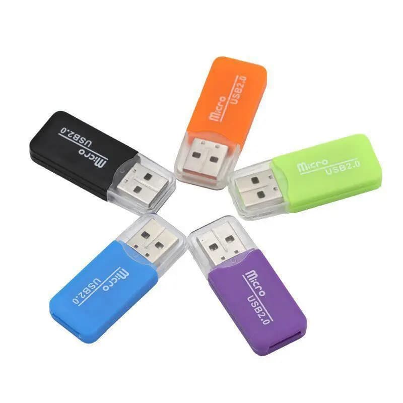 2pcs Mobile Card Reader USB 2.0 High-speed Download Multiple Colors SD Card Reader TF Card Mobile Memory Card Usb Flash Drive