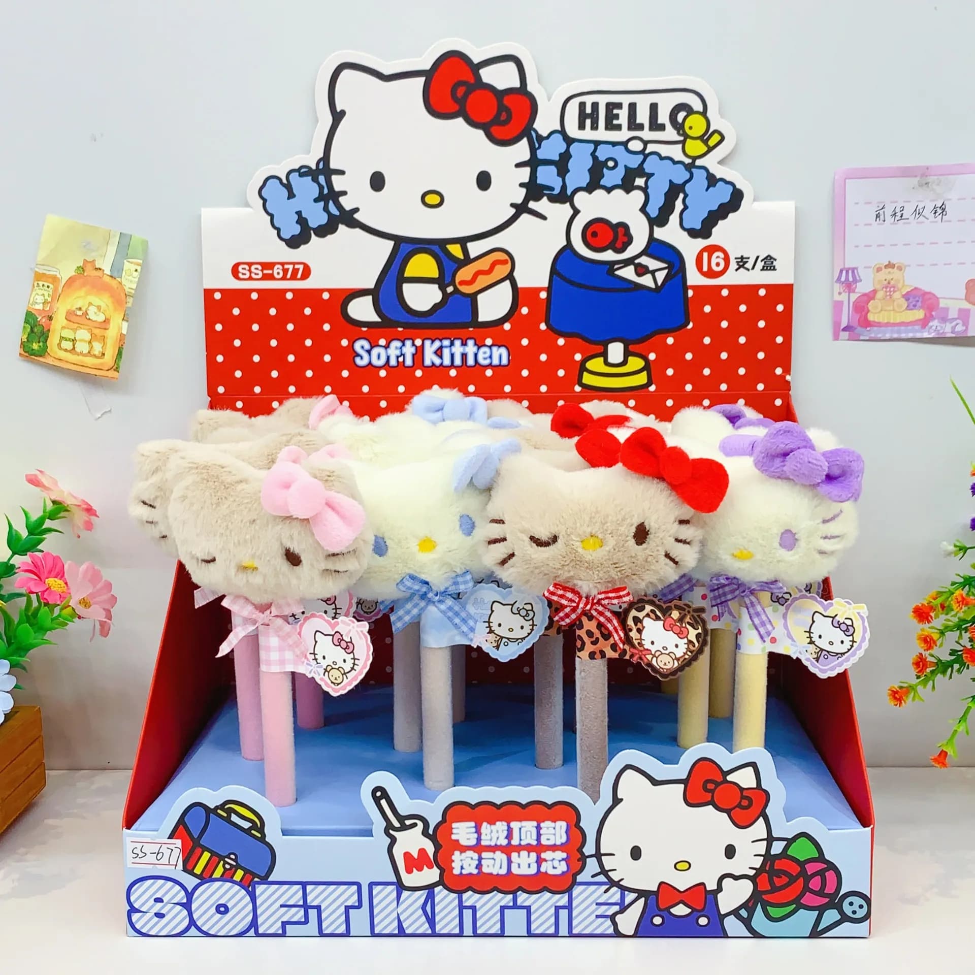 Penna Gel Retrattile con Inchiostro Nero Hello Kitty, Simpatica Cancelleria Creativa Anime, Piccolo Regalo per Ragazze e Studentesse