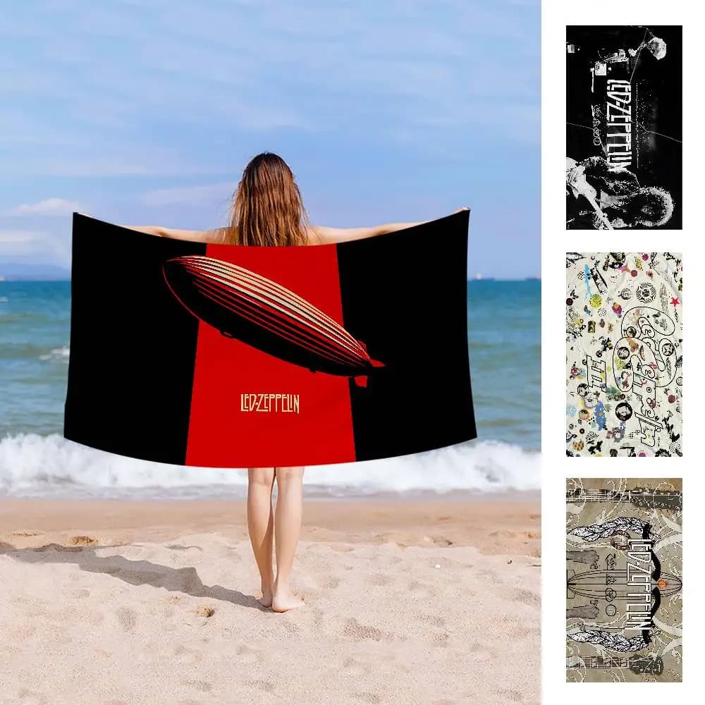 L-Led Z-Zeppelin Band Grandi asciugamani da spiaggia in microfibra Asciugamano ad asciugatura rapida Asciugamani da spiaggia per la sabbia Asciugamano da piscina per viaggi, nuoto, piscina, yoga