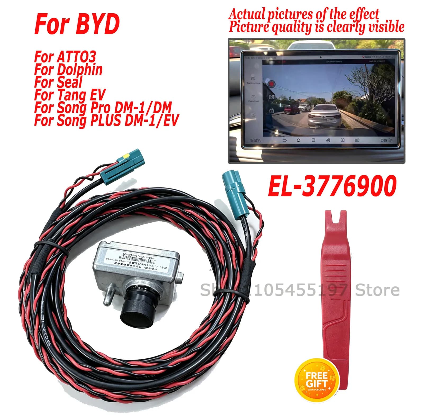 Car Auto Camera Accessories NEW EL-3776900 HCHQ-3776940 For BYD Dolphin Seal Act 3 Atto 3 Yuan Song Tang Ev DVR Dashcam ADAS GPS