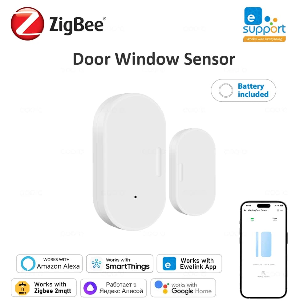 Zigbee Smart Door Window Contact Sensor rilevatori Wireless aperti/chiusi funziona con Alexa Google Home zigbe2mqtt Home Assistant
