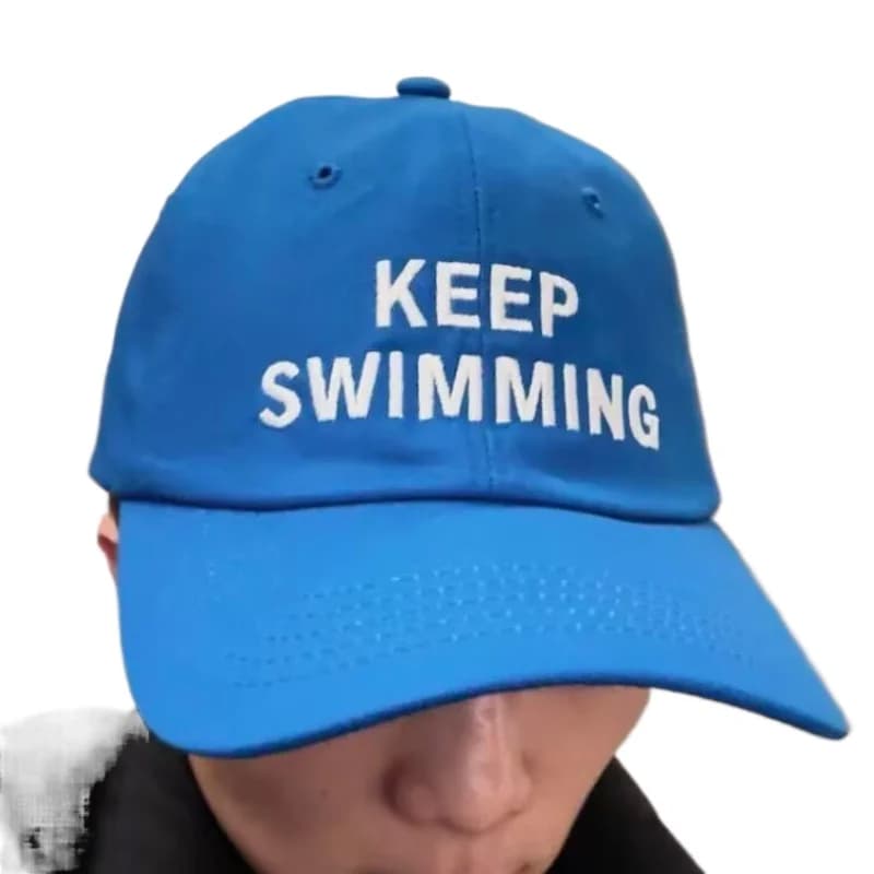 New Fashion Kpop Korean Boys Blue Swim Ball Cap Aadjustable Women Men Outdoor Sports Spring Summer Baseball Caps