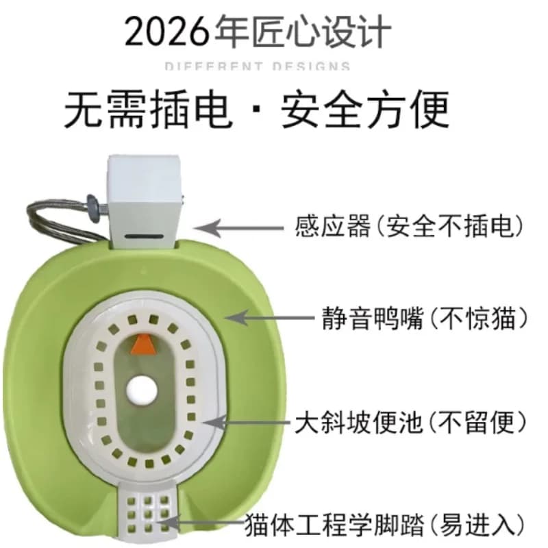 Household Pet Washroom Cat Litter Box, Smart Automatic‑flush Infrared‑sensor Electric Cat Potty Toilet
