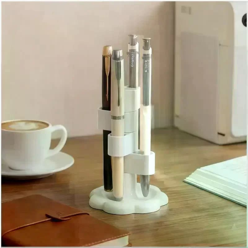 Portapenne e Pennelli da Trucco da Scrivania Girevole a 360 Gradi, Organizzatore per Ufficio e Cucina, Porta Spazzolini